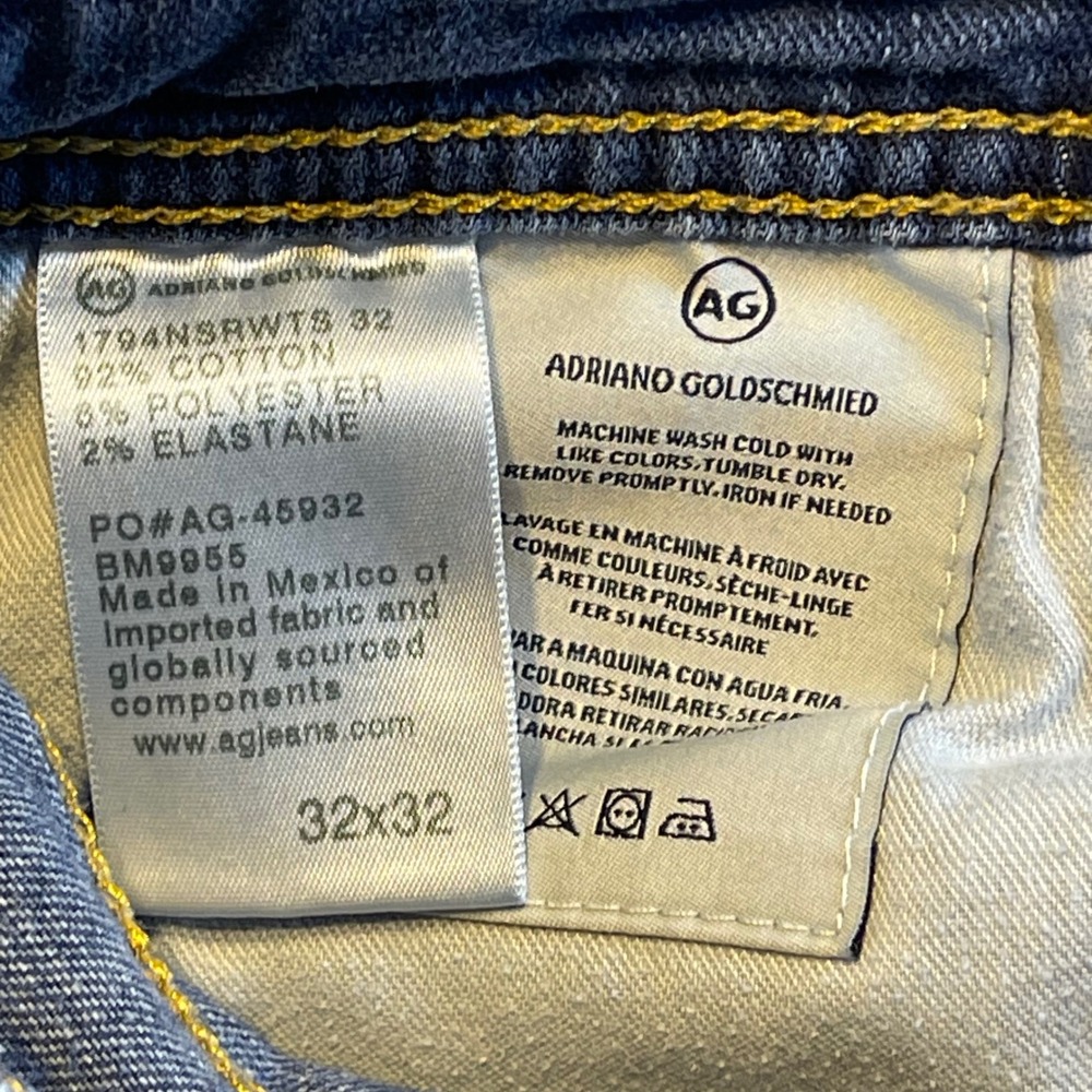 AG Adriano Goldschmied Men's Slim Straight Jeans - Blue - Picture 4 of 10